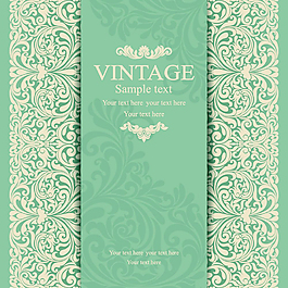 婚礼邀请函欧式花纹背景矢量素材