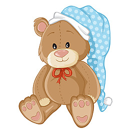 戴帽子的卡通泰迪熊