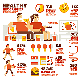 健身瘦身运动插画