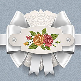 白色婚礼请柬矢量素材