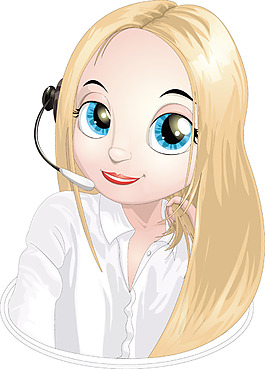 卡通美女客服