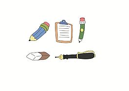 矢量手绘文具