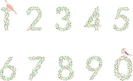 清新绿色植物数字矢量素材