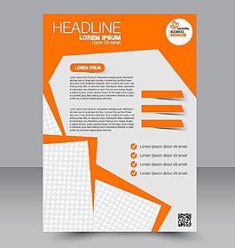 橙色方框背景宣传单图片