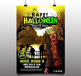 怪异的万圣节派对的海报