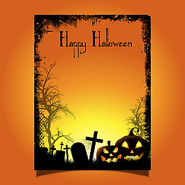 万圣节橙色的海报