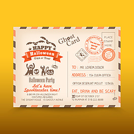 万圣节明信片设计