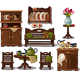 卡通家具插画