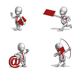 email人物红色信件送信