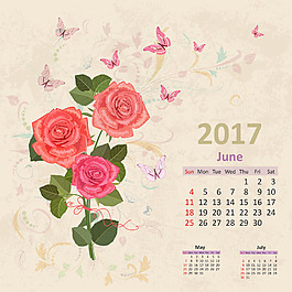 月季花台历设计图片