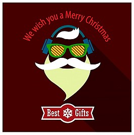 圣诞标语设计与时尚的圣剪影风格自由向量