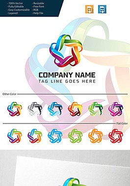明星公司3 d logo设计自由向量