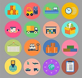 物流与符号图标隔离圈自由向量