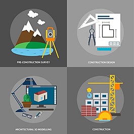 建筑概念孤立圆内各种工作自由向量