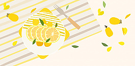 柠檬美食矢量图