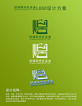 财神哥鱼糕店LOGO