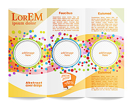 黄色动感流线折页设计图片