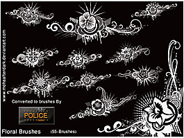 时尚潮流的花纹PS笔刷