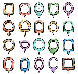 手绘水彩指针集合