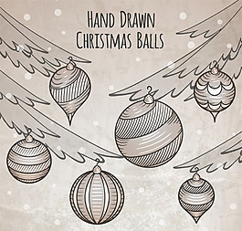 圣诞树装饰手绘球