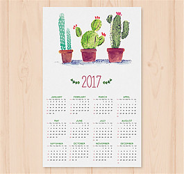 水彩仙人掌装饰