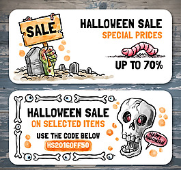 水彩横幅万圣节