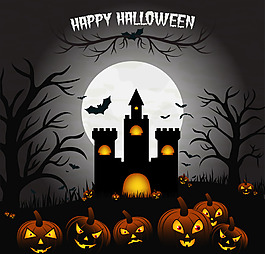 万圣节城堡插图现场