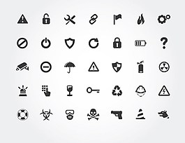 社会安全警示图标元素