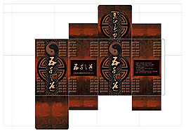 高档白酒包装盒展开图图片