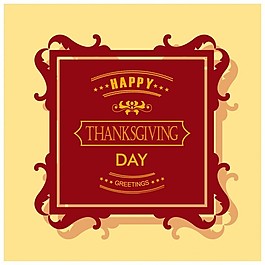 背景与感恩节当天的一个正方形标签