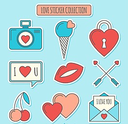 扁平爱情贴纸集
