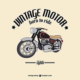 手绘老式摩托车的背景