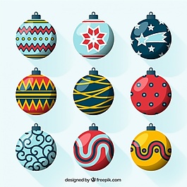 九个装饰球包准备圣诞节