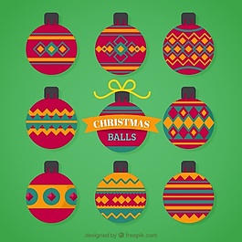 九个装饰球包准备圣诞节