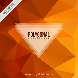 橙色多边形背景三角形