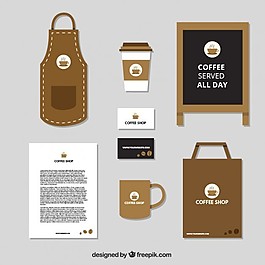 一个咖啡店优雅的文具