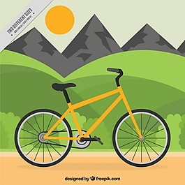 具有自行车背景的旅行