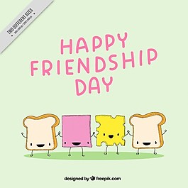 手绘好三明治食材友情天背景