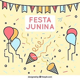 在线性Festa junina风格装饰背景