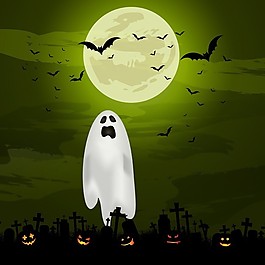 绿色背景与鬼万圣节