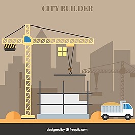 建筑施工中的起重机