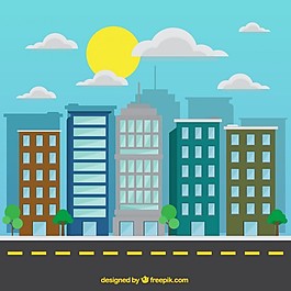 在阳光明媚的天背景下的公寓