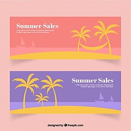 彩色夏季销售横幅