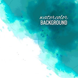 白色背景上的绿绿色水彩