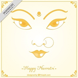 快乐的杜尔迦女神Navratri背景面