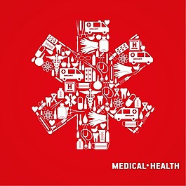 医学红十字会的背景与图标