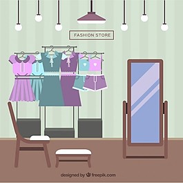 平面设计中的时尚专卖店
