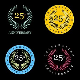 25年来庆祝不同颜色的月桂花冠