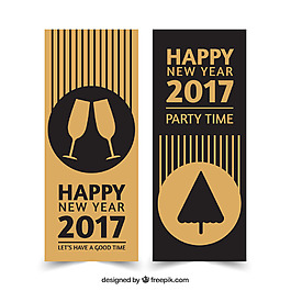 优雅老式新年横幅