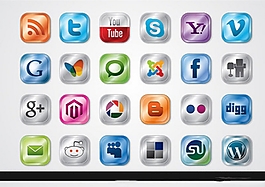 金属图标社会媒体